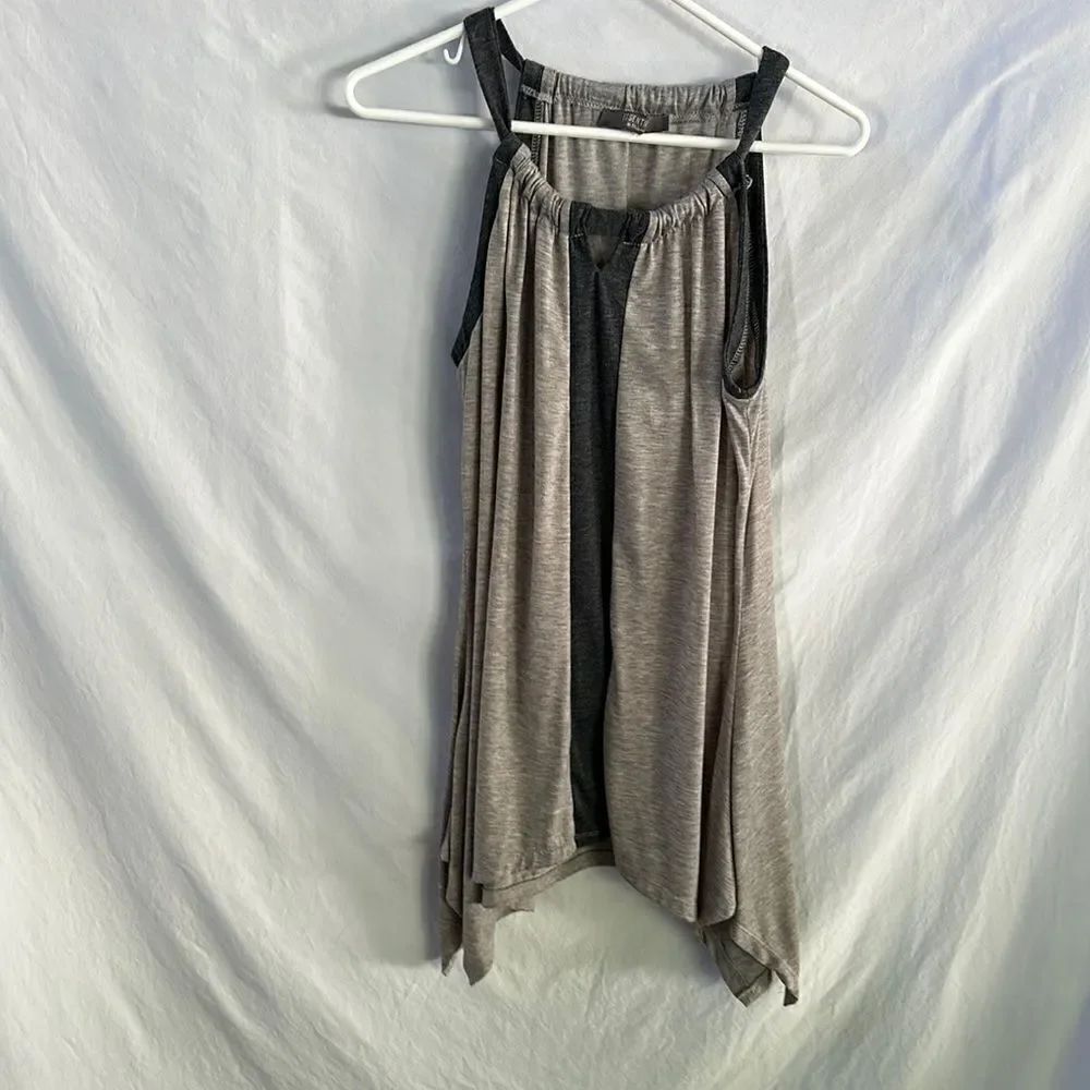 Racer back adjustable sharkbite swing hem dressy tank